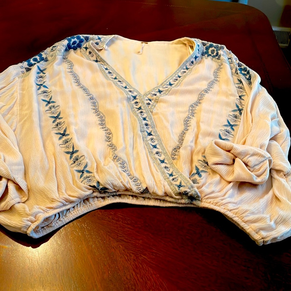 Beautiful embroidered shirt with beadwork